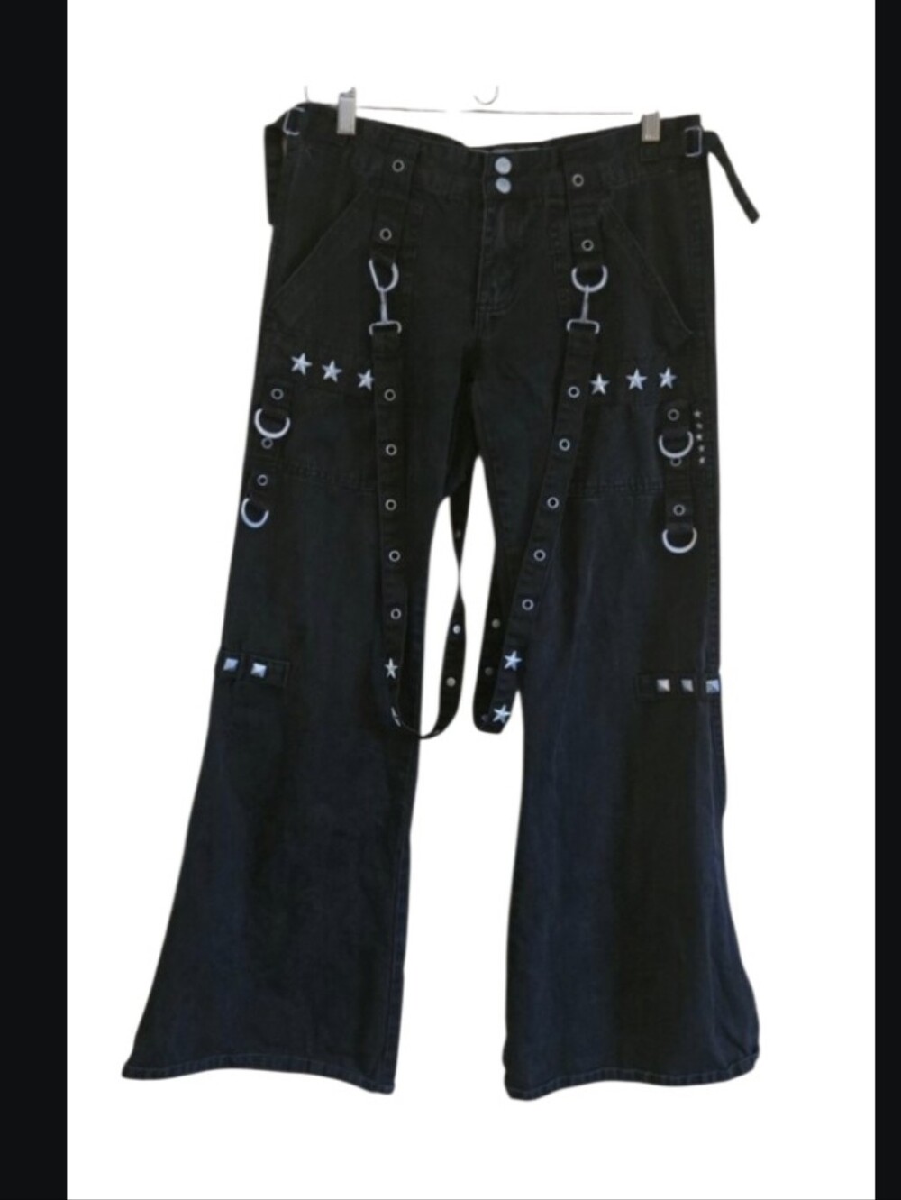 Y2K Tripp NYC Black Star Studded Gothic Raver Pants